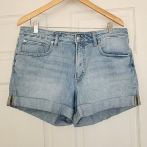 Free Assembly Women's Y2K 80's 90's Washed Denim Cuffed‎ Shorts Size 16